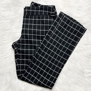 Ann Taylor Plaid Checkered Dress Pants Black and White Size 0